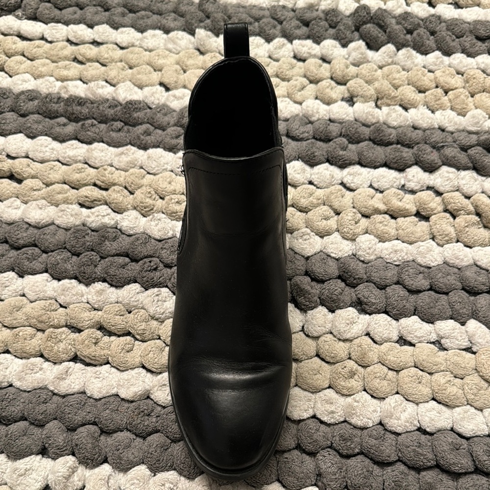 Black Leather Ankle Boots